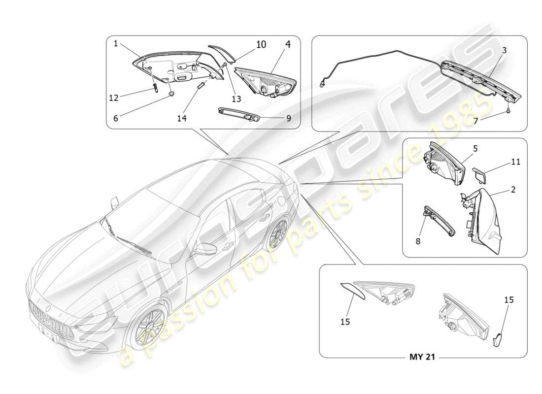 a part diagram from the maserati ghibli (2014) parts catalogue