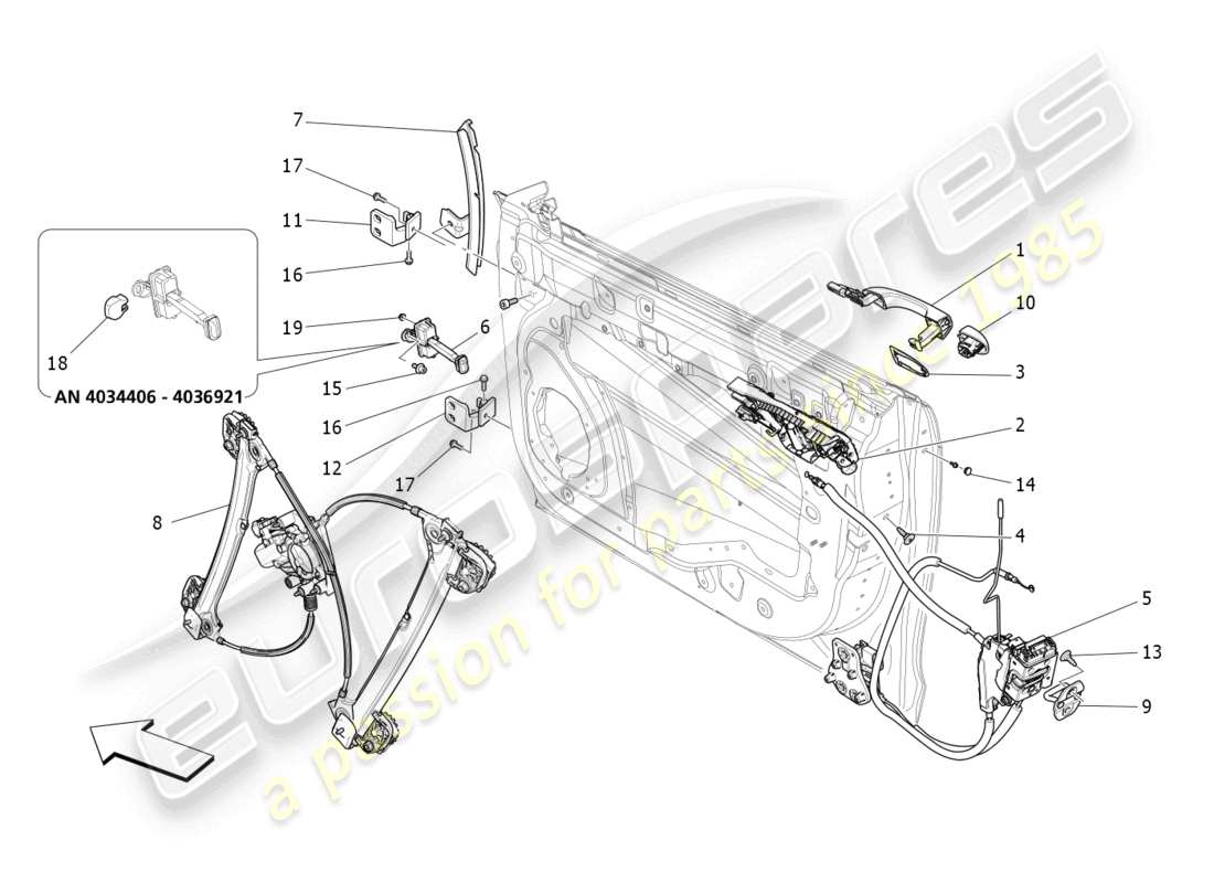 a part diagram from the maserati quattroporte (2018) parts catalogue