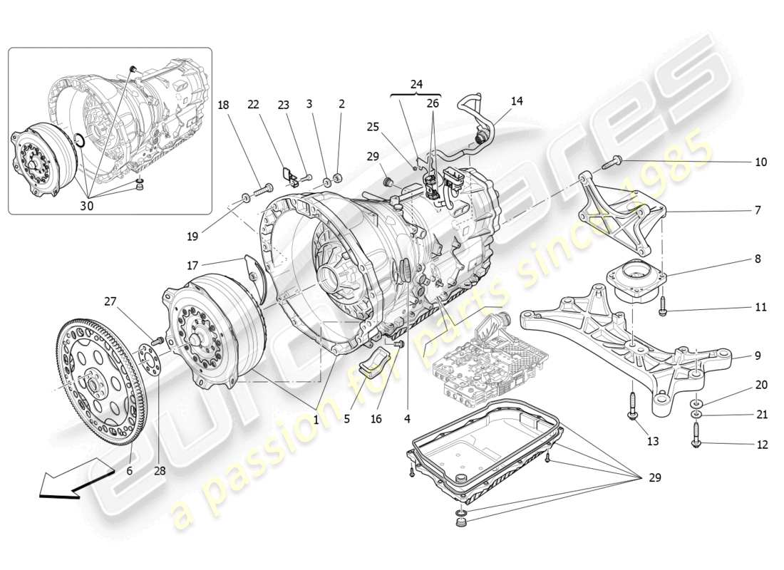 a part diagram from the maserati quattroporte (2018) parts catalogue