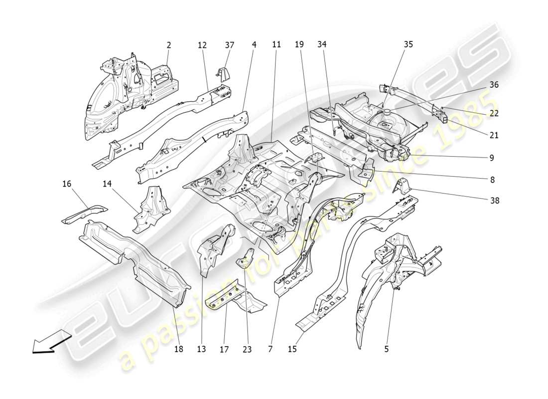a part diagram from the maserati levante (2019) parts catalogue
