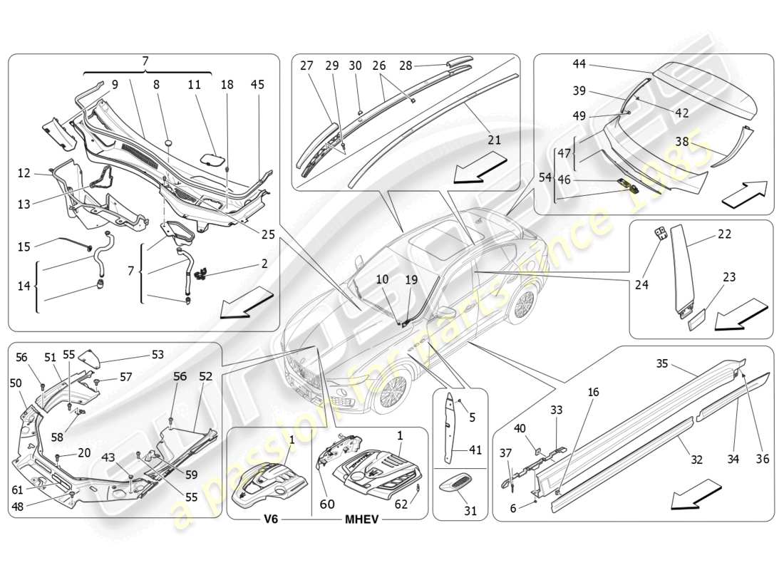 a part diagram from the Maserati Levante (2019) parts catalogue
