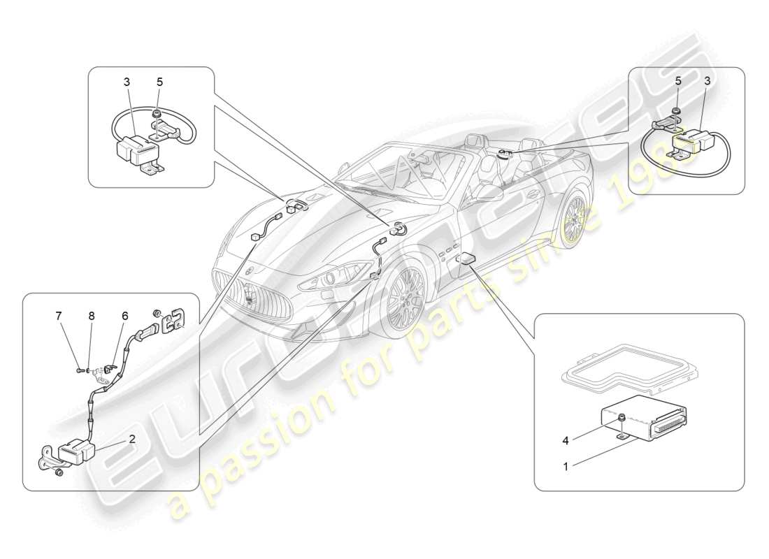 a part diagram from the maserati grancabrio mc (2013) parts catalogue