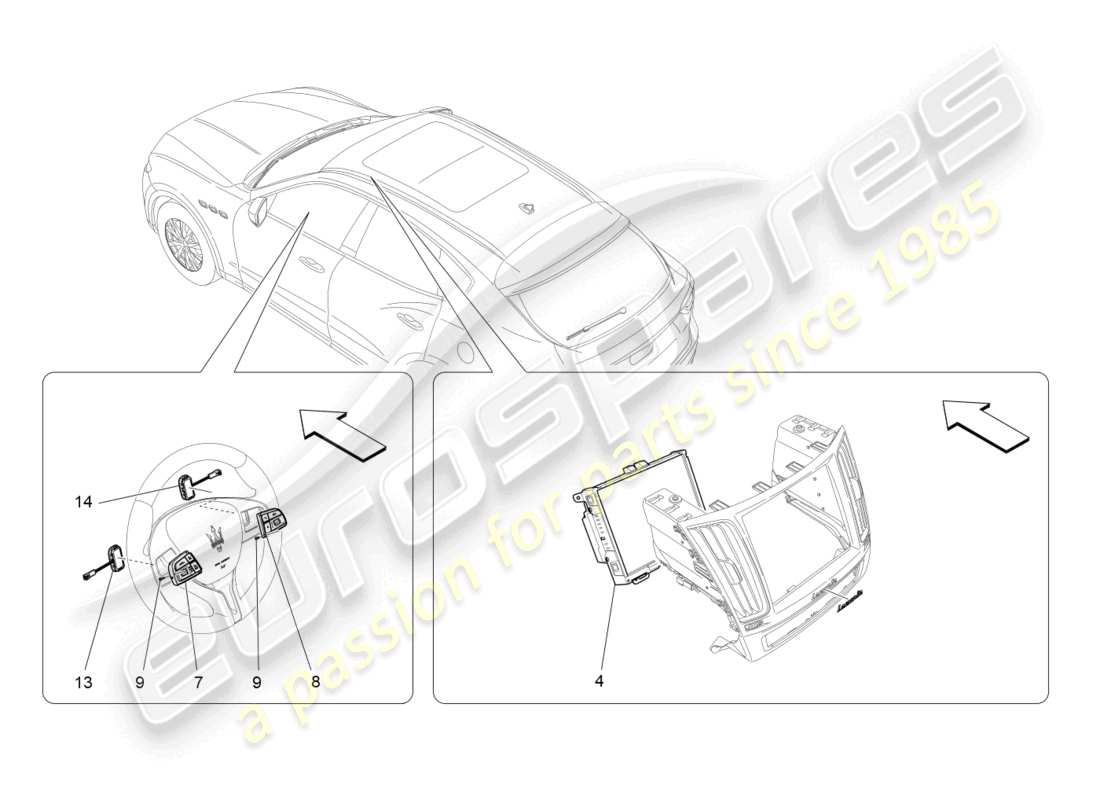 a part diagram from the Maserati Levante GTS (2020) parts catalogue