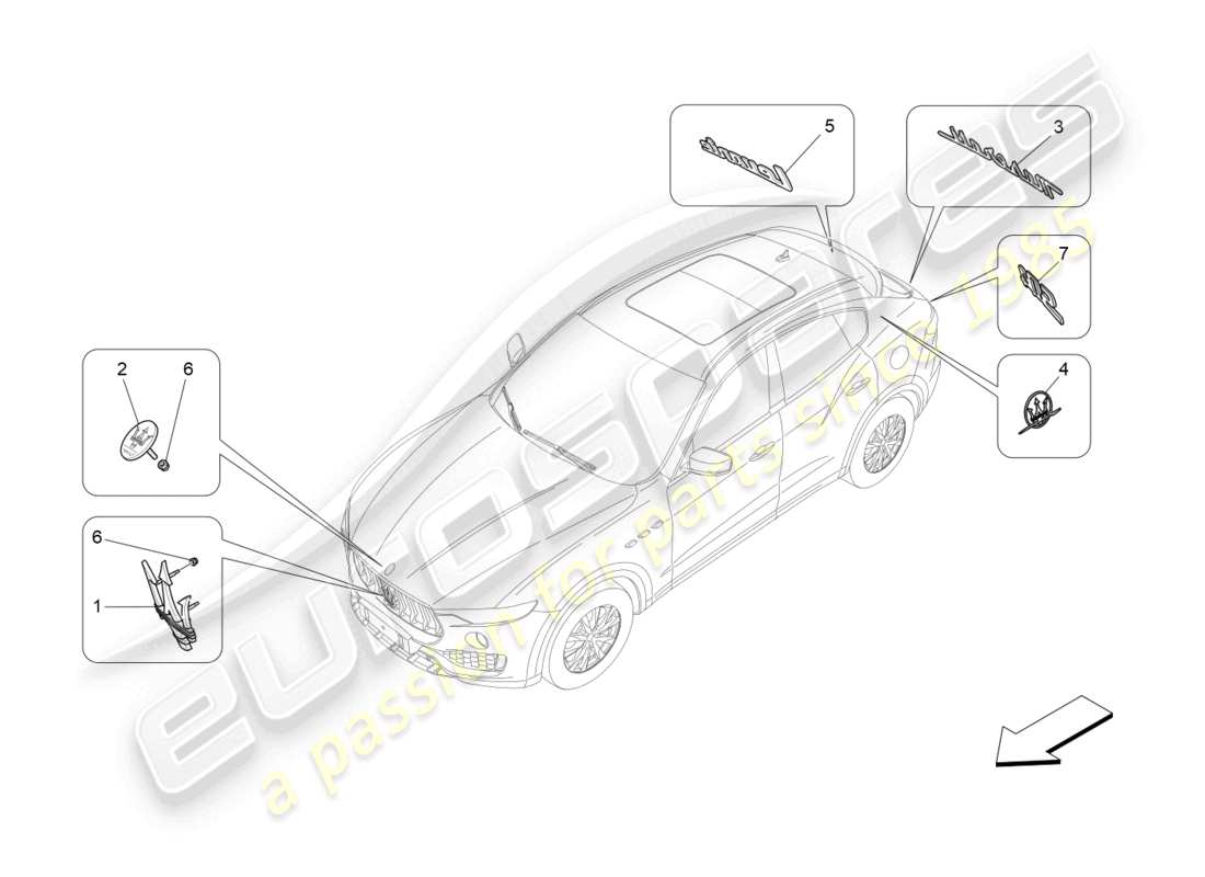 a part diagram from the maserati levante (2017) parts catalogue