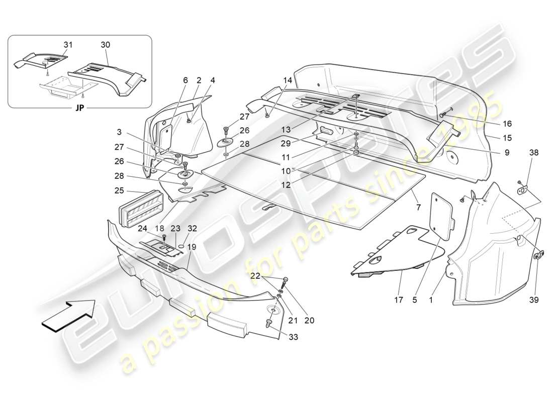 a part diagram from the maserati granturismo s (2016) parts catalogue