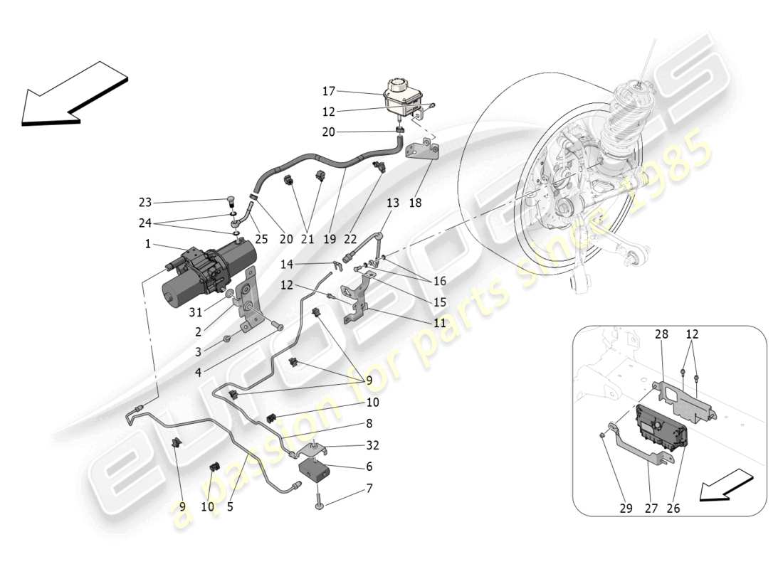 a part diagram from the maserati mc20 (2022) parts catalogue