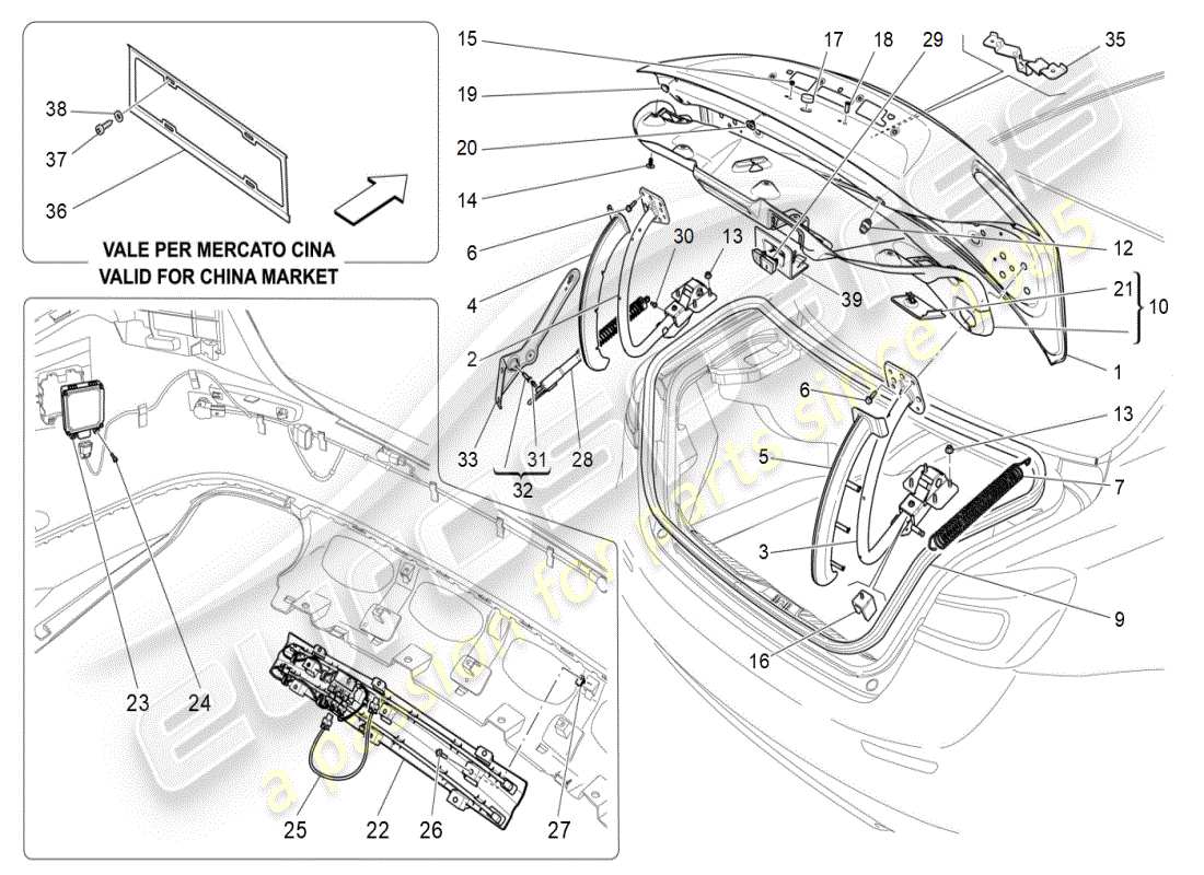 a part diagram from the maserati ghibli (2020) parts catalogue