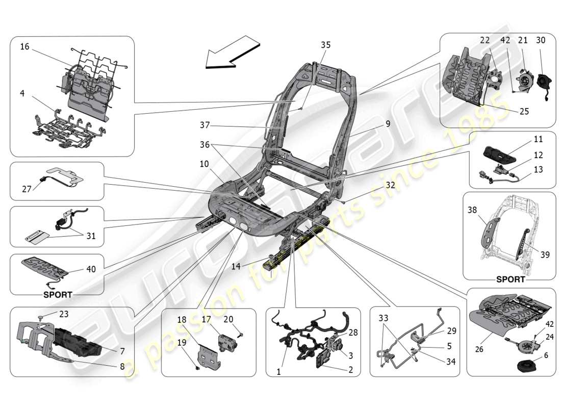 a part diagram from the maserati grecale trofeo (2023) parts catalogue