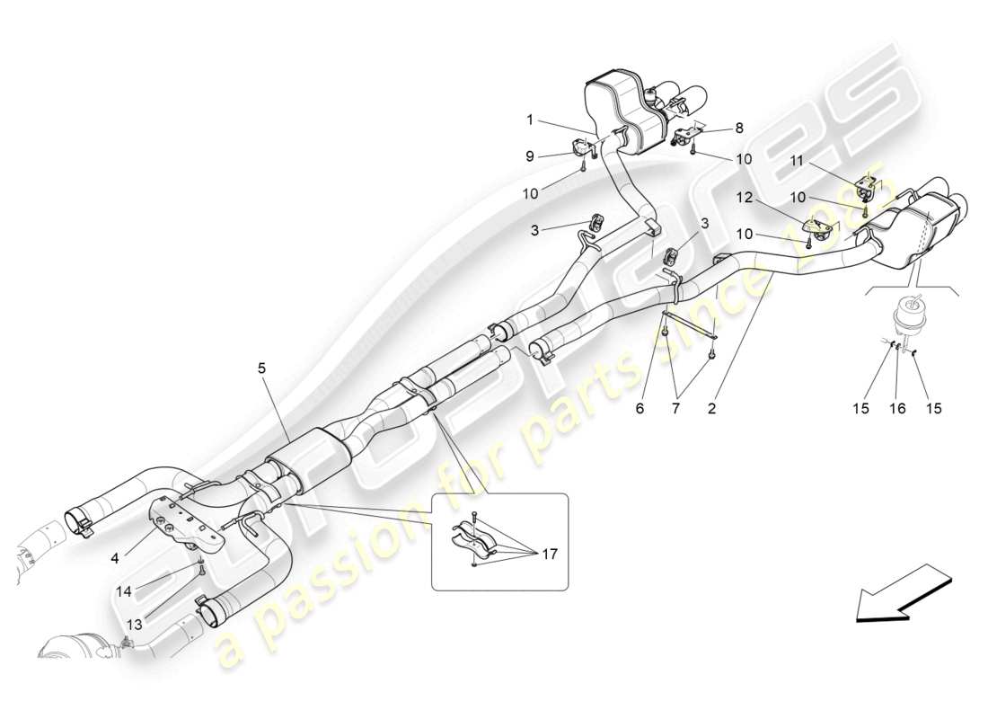 a part diagram from the maserati ghibli (2018) parts catalogue