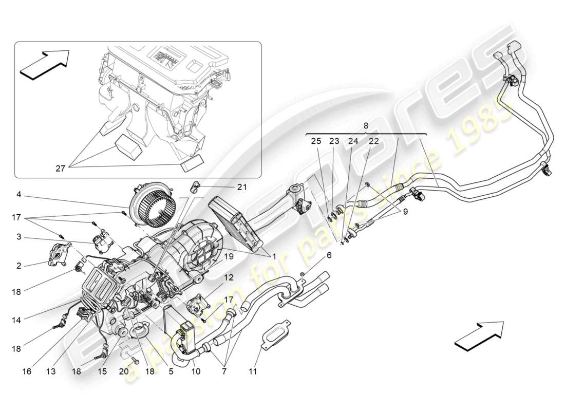 a part diagram from the maserati quattroporte (2018) parts catalogue