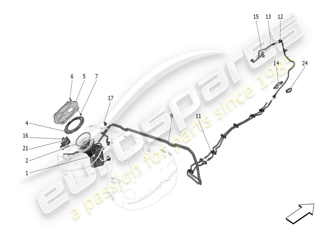 a part diagram from the maserati grecale modena (2023) parts catalogue