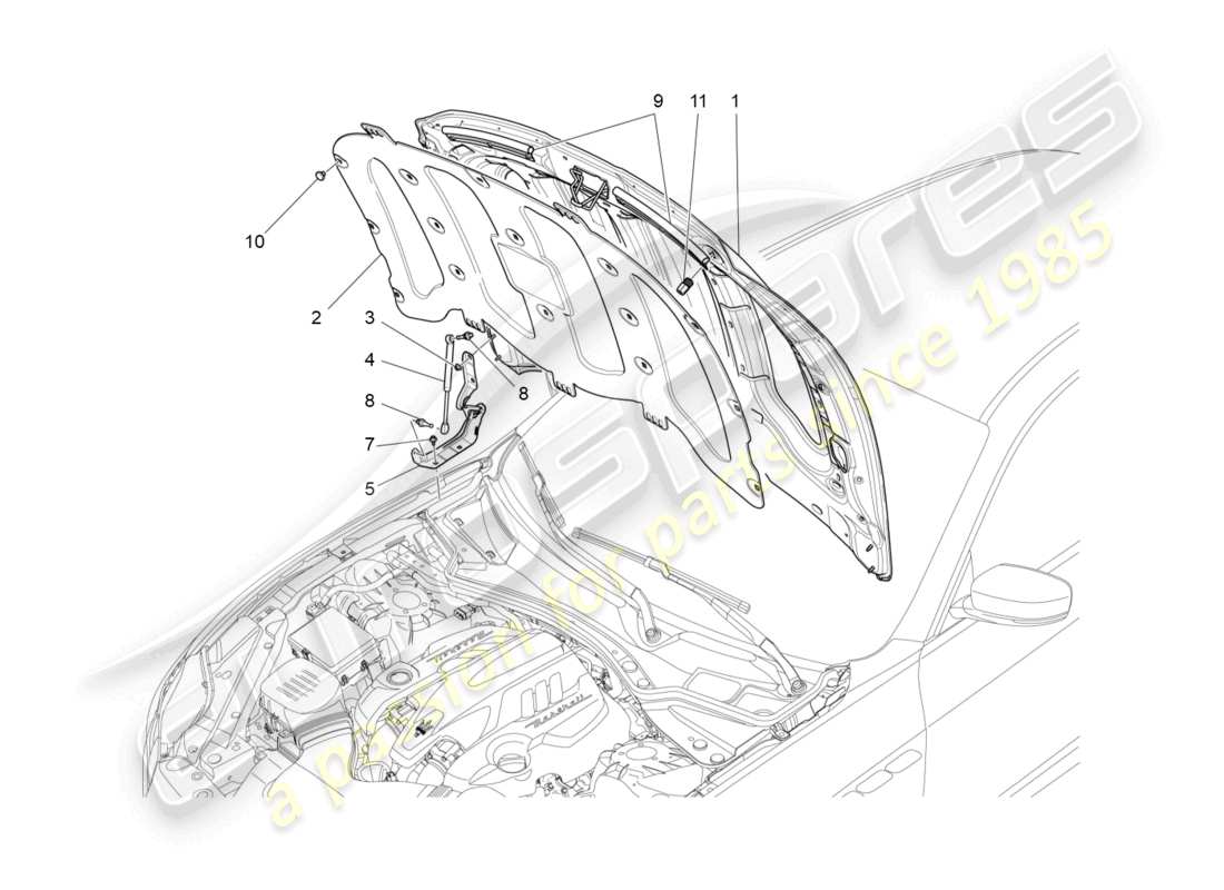 a part diagram from the maserati ghibli fragment (2022) parts catalogue