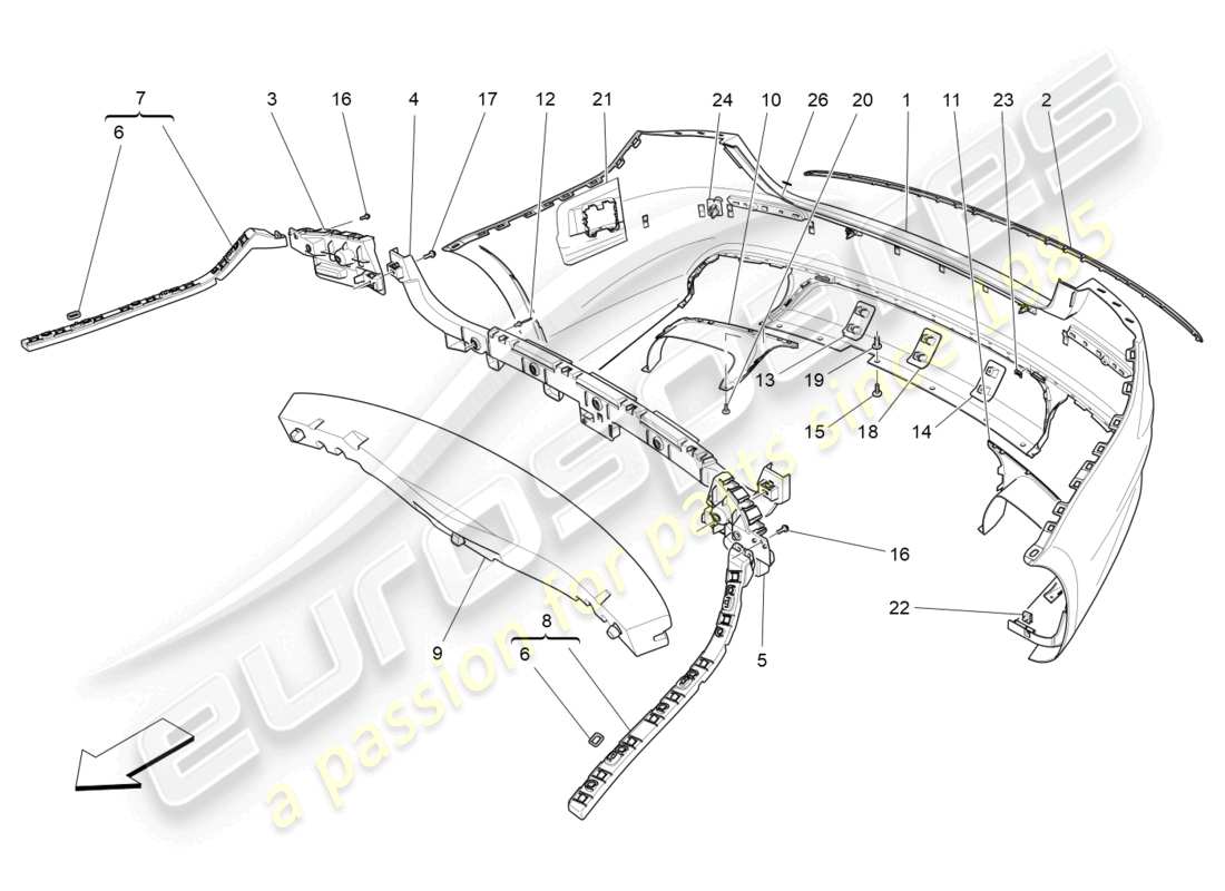a part diagram from the maserati quattroporte (2018) parts catalogue