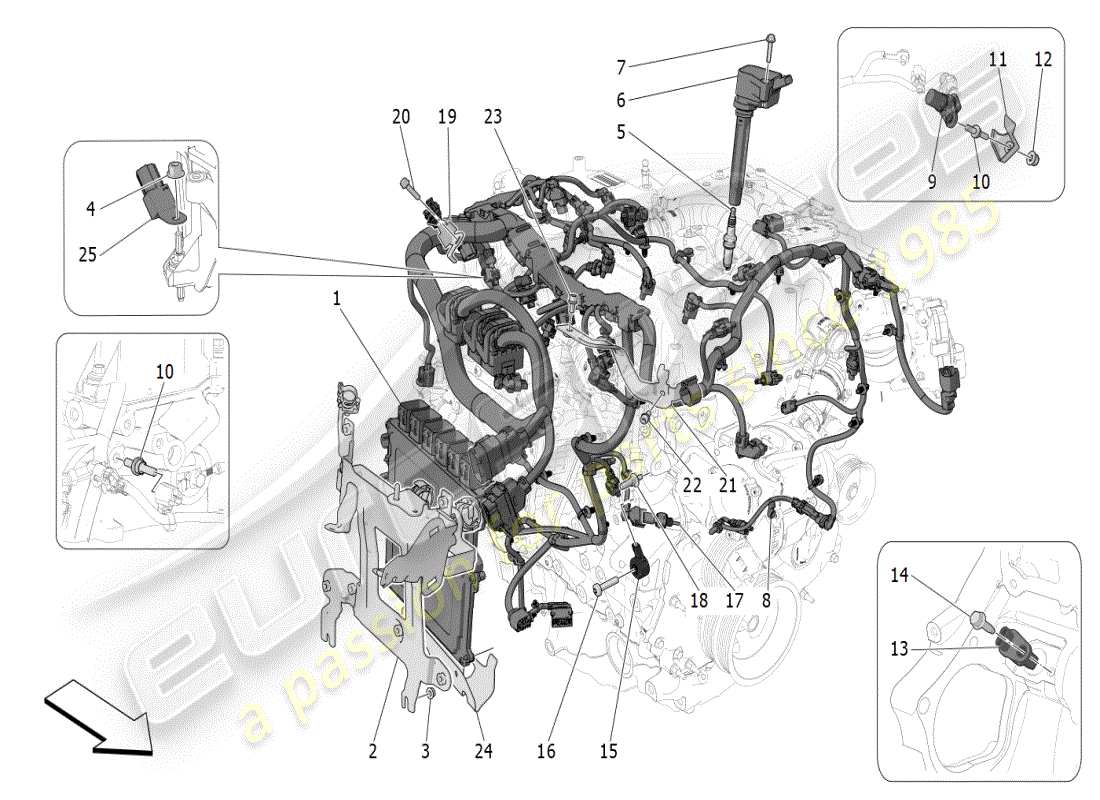 a part diagram from the maserati grecale modena (2023) parts catalogue