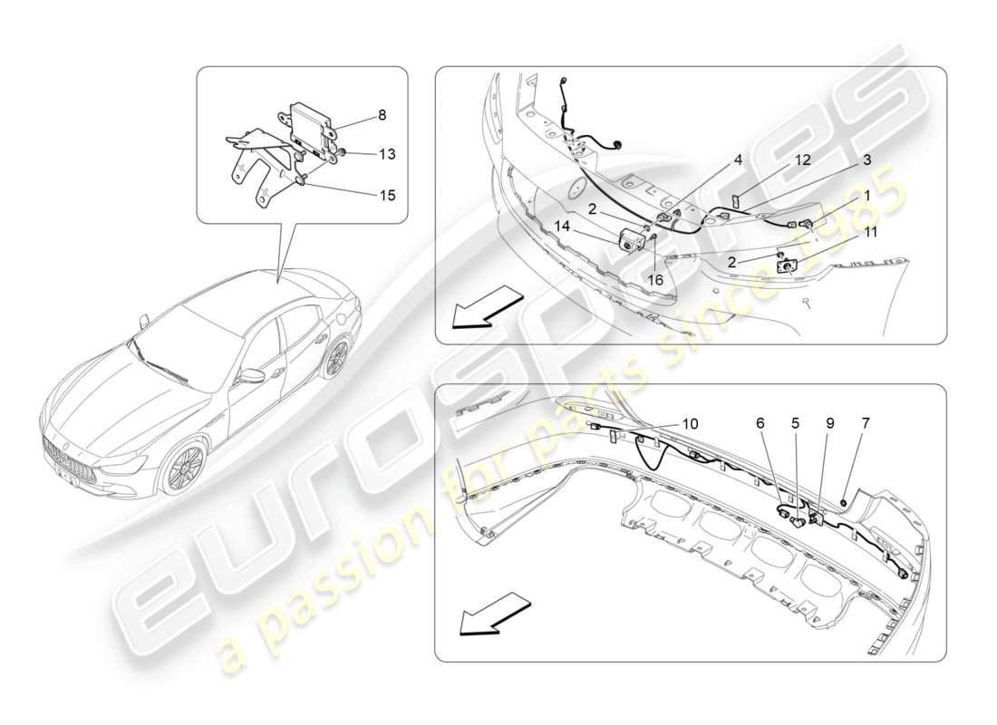 a part diagram from the maserati ghibli (2015) parts catalogue