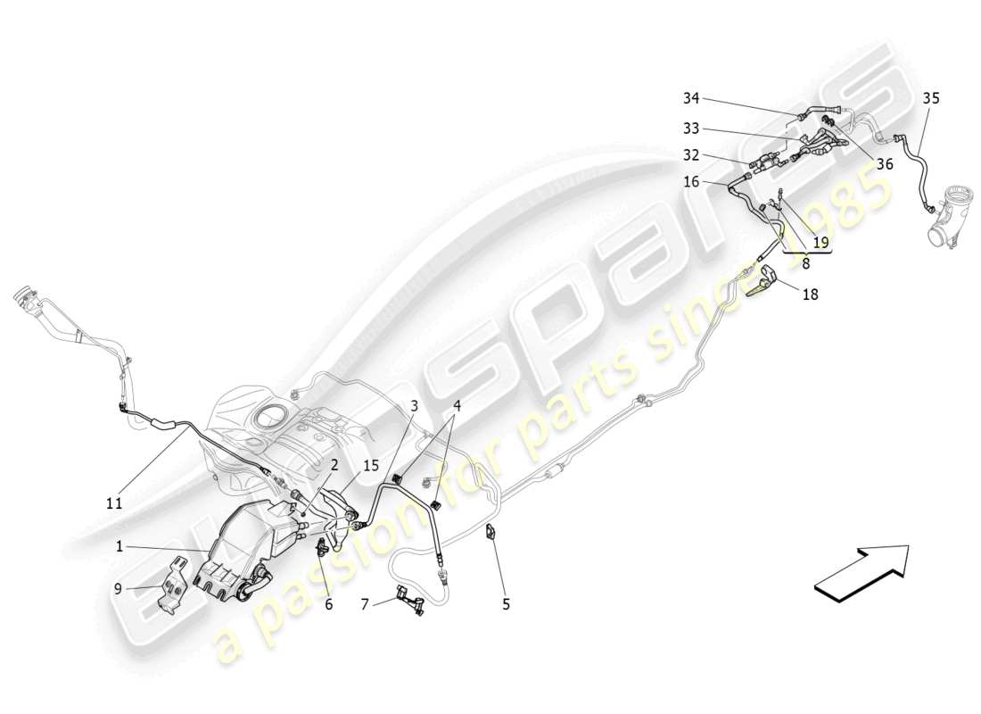 a part diagram from the maserati levante gts (2020) parts catalogue