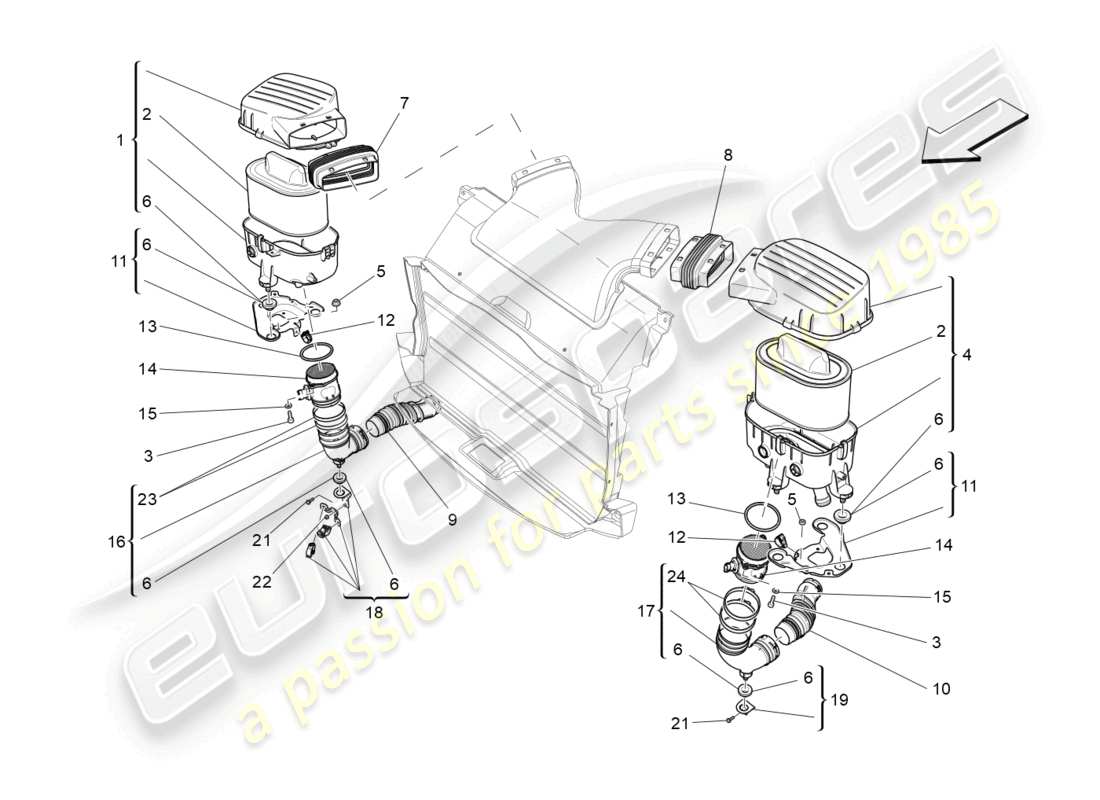 a part diagram from the maserati ghibli (2016) parts catalogue