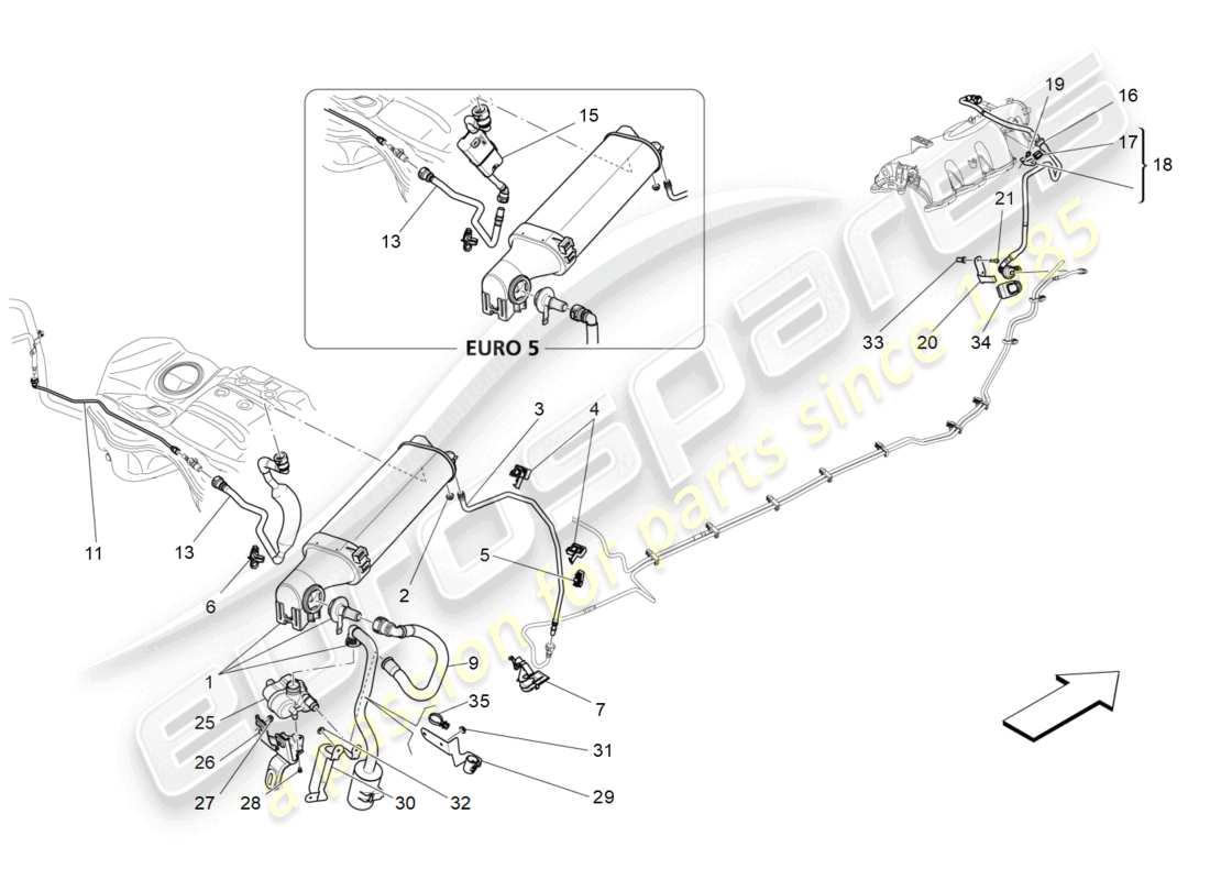 a part diagram from the maserati ghibli (2015) parts catalogue
