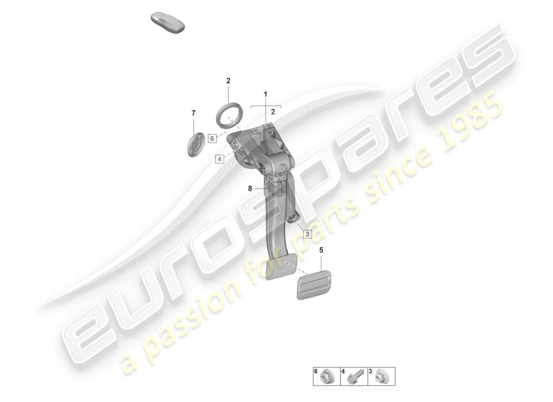 porsche 2021 (992-1 gt3/rs/st) brake pedal for 7-speed dual clutch gearbox part diagram