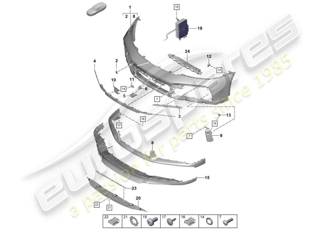porsche 2026 (992-2 turbo / s) bumper front part diagram
