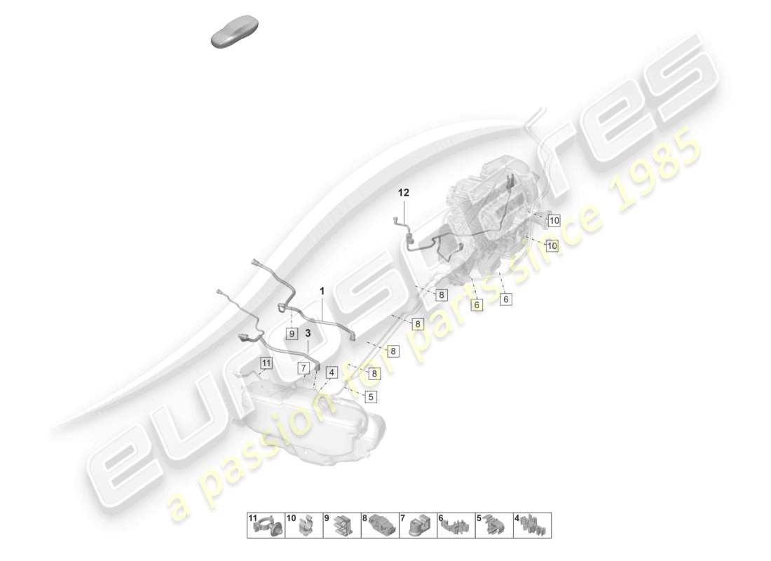 porsche 2022 (992-1 gt3/rs/st) breather line tank ventilation part diagram