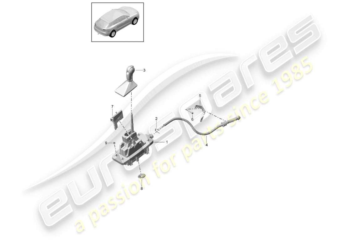 porsche 2021 (macan) selector lever - pdk - d - mj 2022>> part diagram
