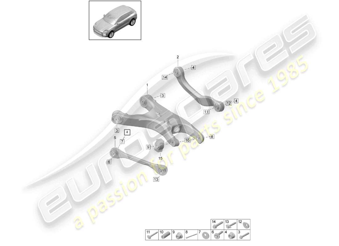 porsche 2021 (macan) wishbone guide parts diagram