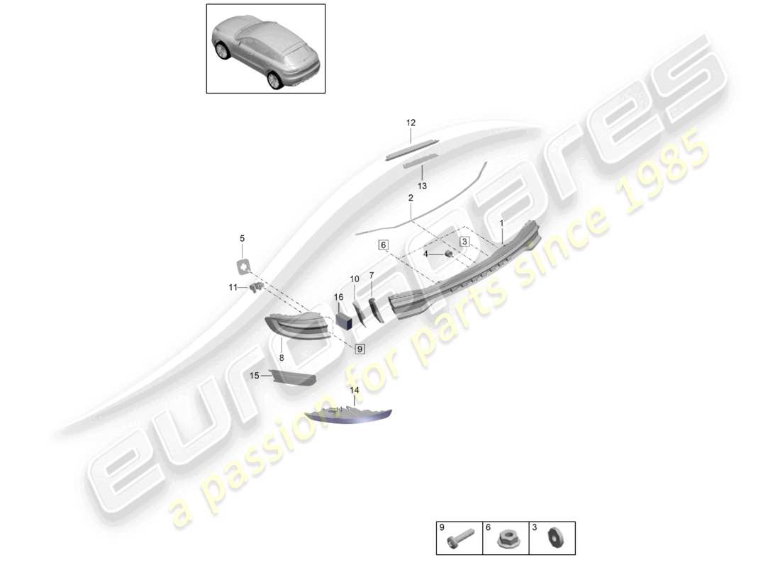 porsche 2023 (macan) rear light additional brake light part diagram