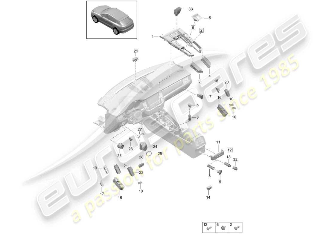 porsche 2021 (macan) switch part diagram