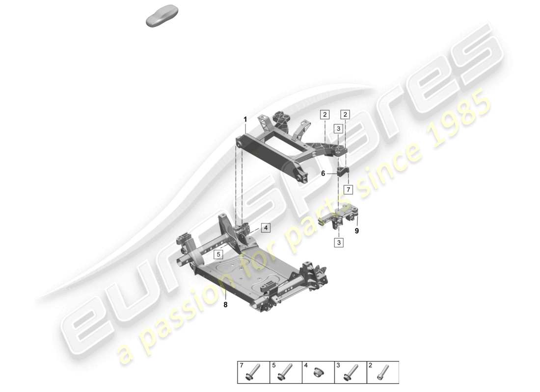 porsche 2022 (taycan 9j1-1) frame part diagram