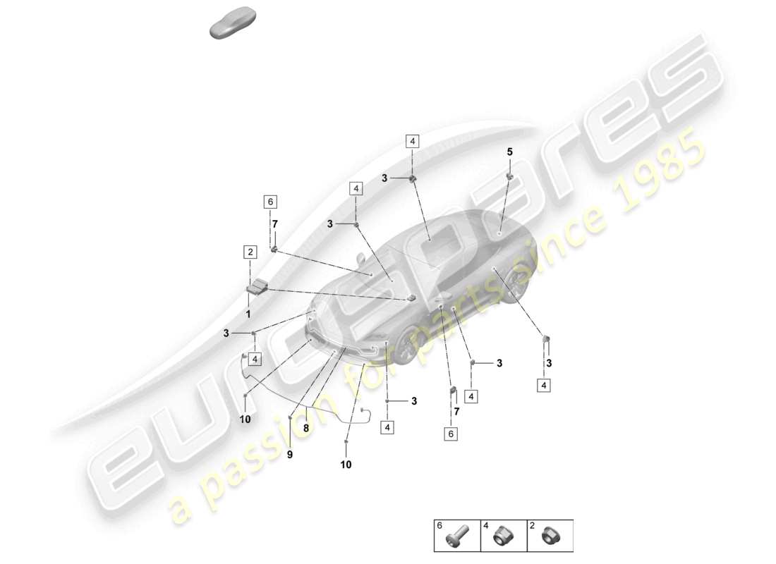 porsche 2025 (taycan 9j1-2) control unit for airbag crash sensor for airbag pedestrian protection part diagram