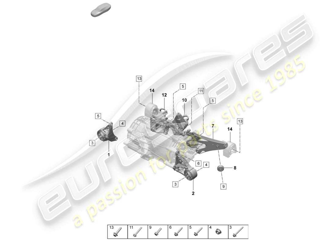 porsche 2025 (taycan 9j1-2) engine lifting tackle front axle parts diagram