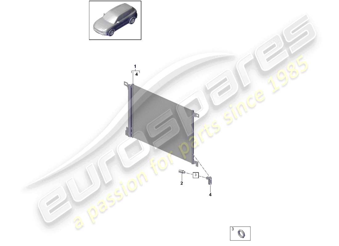 porsche 2023 (cayenne e3 9ya/9yb) condenser air conditioning part diagram