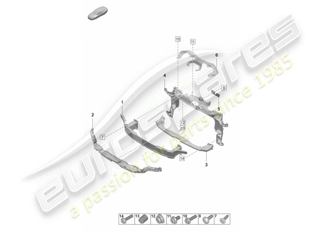 porsche 2021 (panamera 971-2) bumper carrier front turbo part diagram