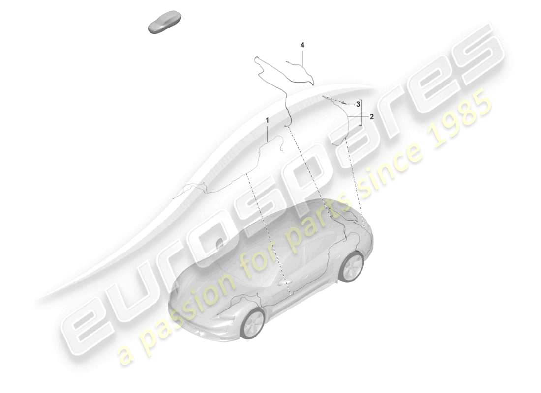 porsche 2022 (taycan 9j1-1) pipe/hose line reversing camera rear window wiper part diagram