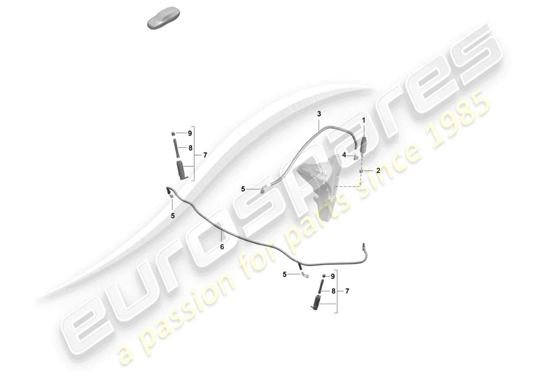 porsche 2025 (718 boxster spyder) headlight washer system part diagram