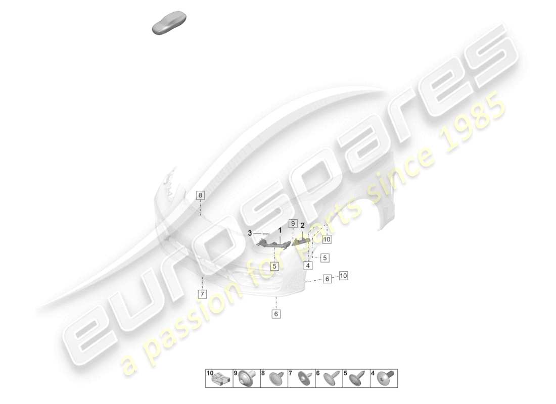 porsche 2021 (panamera 971-2) fasteners front bumper part diagram
