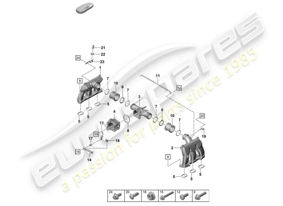 porsche 2023 (992-1 turbo / s) intake air distributor throttle valve part diagram