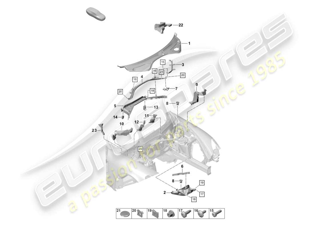porsche 2021 (panamera 971-2) heater water box part diagram