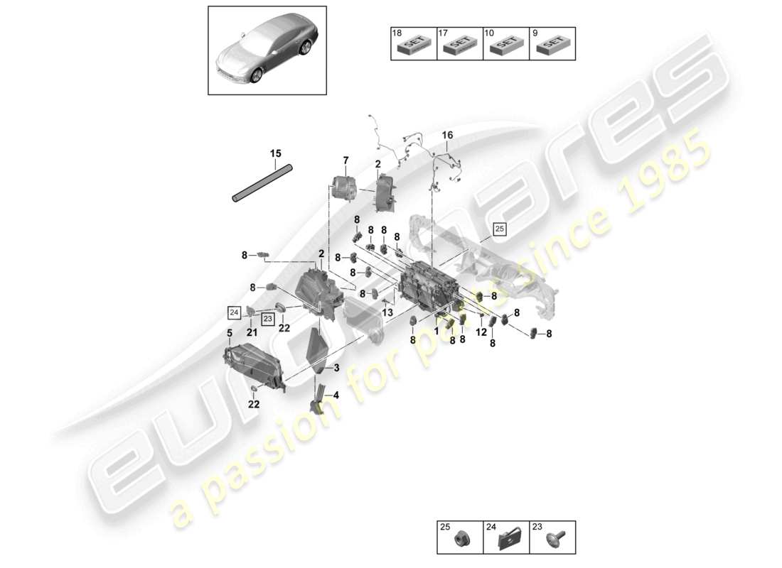 porsche 2021 (panamera 971-1) air conditioning parts diagram