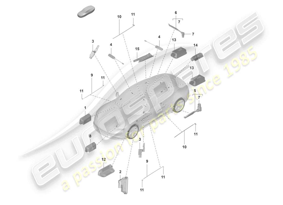 porsche 2022 (taycan 9j1-1) interior light part diagram