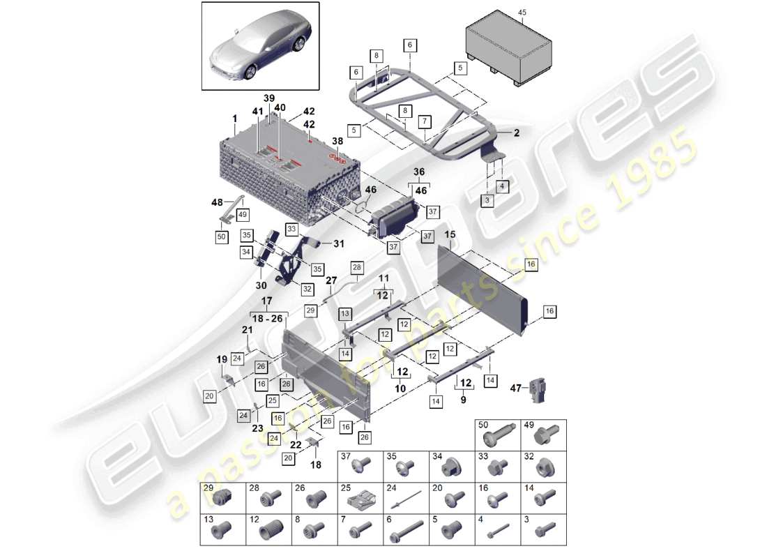 porsche 2021 (panamera 971-1) battery for vehicles with hybrid drive part diagram