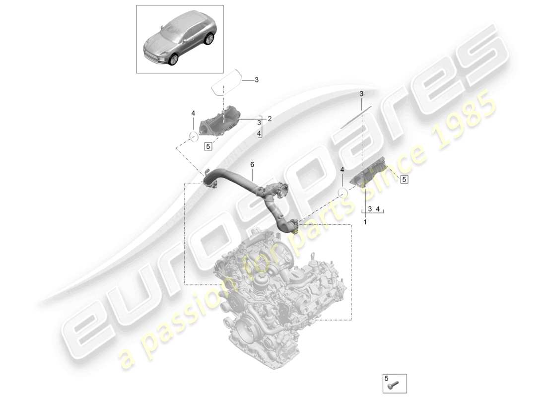 porsche 2021 (macan) intake air distributor part diagram