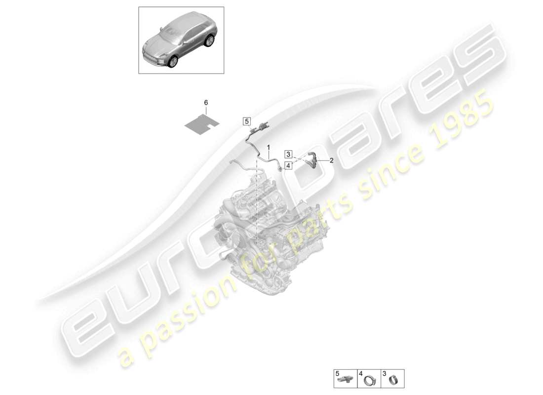 porsche 2021 (macan) breather line fuel tank part diagram