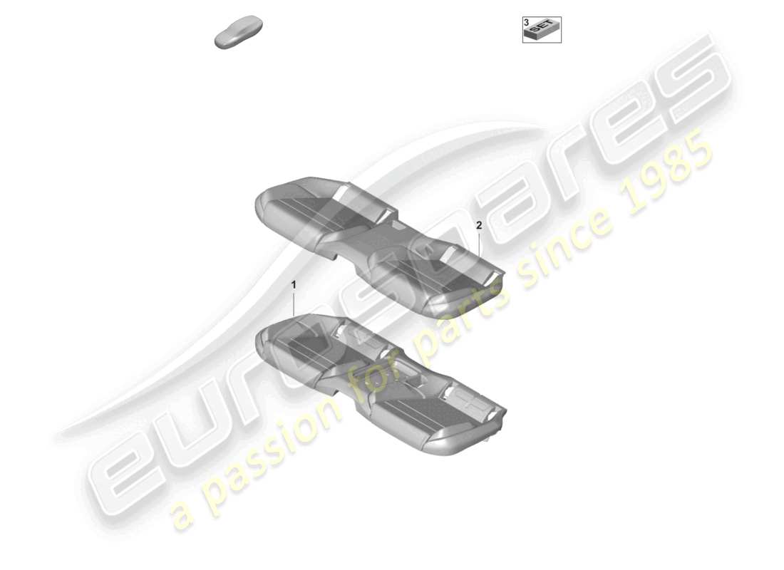 porsche 2021 (taycan 9j1-1) foam part seat cover bench seat (3-seater) comfort seat part diagram