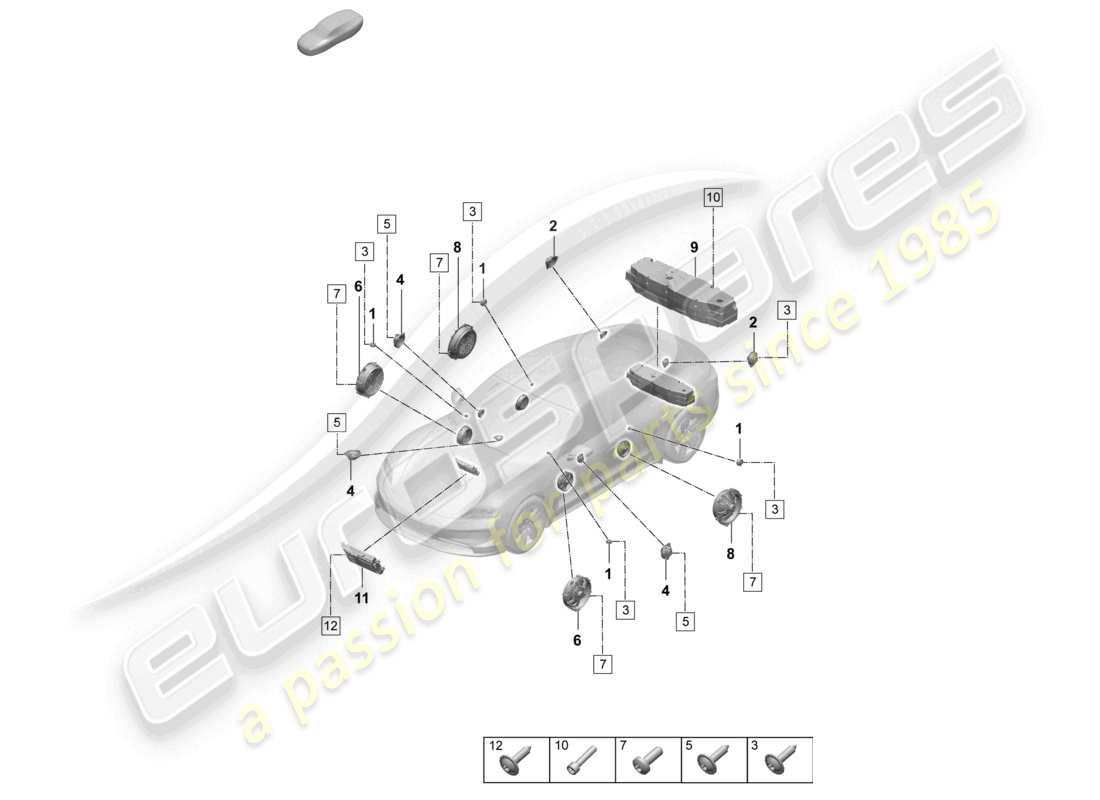 porsche 2026 (taycan 9j1-2) loudspeaker premium part diagram