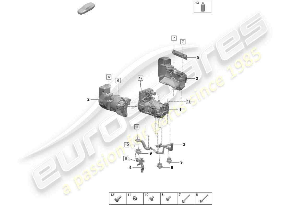 porsche 2025 (taycan 9j1-2) air conditioning a/c compressor with individual parts part diagram