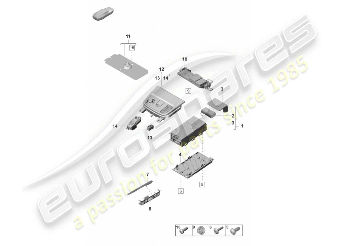 porsche 2021 (panamera 971-2) for models with telephone and emergency call part diagram