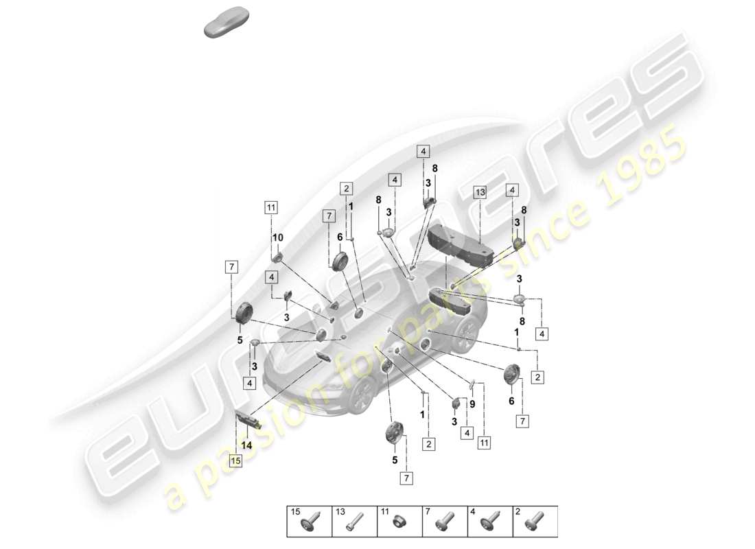 porsche 2025 (taycan 9j1-2) loudspeaker part diagram