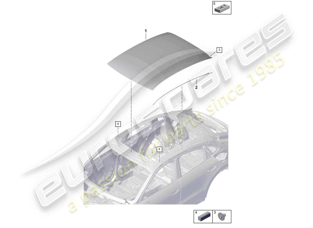 porsche 2024 (cayenne e3 pa) glass roof part diagram